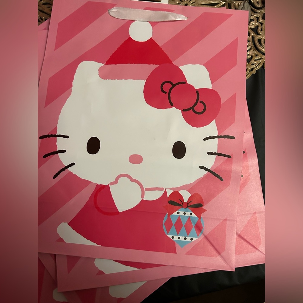 Hello Kitty Pink Christmas Gift Bag